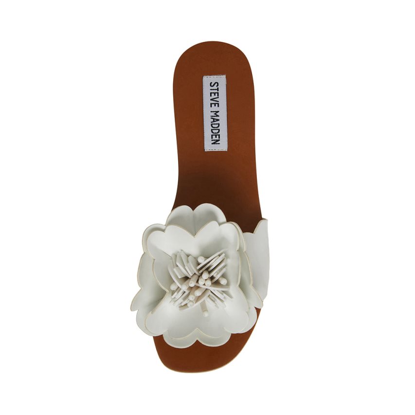 White Steve Madden Chelsea Women's Flat Sandals | PH 4812OKG